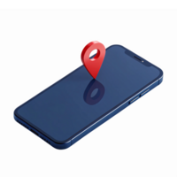3D Smartphone with Location Pin for Navigation and Mapping Applications png
