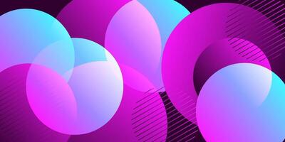 Abstract colorful blue and purple circle 3D background. Overlapping circle shape pattern background concept. Eps10 vector