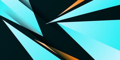 Abstract soft green and orange triangle background. Overlapping triangle shapes with shadow pattern on dark background. Eps10 vector