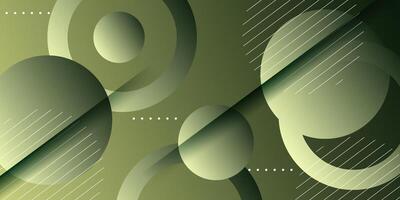 Abstract colorful green 3D background with geometric pattern of circle shapes. Modern banner background with trendy shape design. Eps10 vector