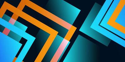 Abstract blue and orange triangle arrow concept with 3D background. Overlapping geometric shapes pattern. Eps10 vector