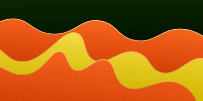 Modern yellow and orange geometric business banner design. Creative banner design with wave shapes and lines on dark background for template. Simple horizontal banner. eps10 vector