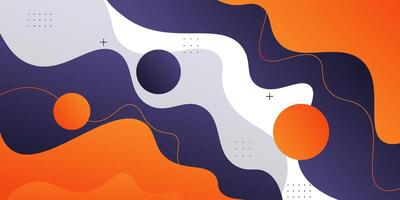 Dark blue and orange geometric business banner design. Creative banner design with wave and line shapes as template. Simple horizontal banner. Eps10 vector