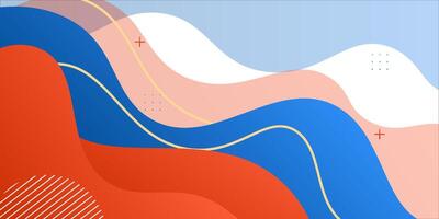 Abstract blue and orange wave background with colorful fluid pattern. Trendy wave banner concept background. Eps10 vector