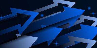 Abstract geometric background in dark color with blue gradient color combination. Simple arrow pattern color lines on the background. Eps10 vector