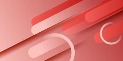 Abstract dynamic soft red color 3D background. Overlapping rectangle curved background. Eps10 vector