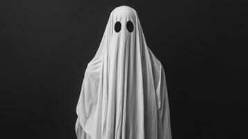 Monochromatic Spook A Classic Ghost Portrait in Black and White Halloween photo