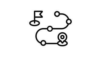 Animated a roadmap with a flag at the start and a pin at the end depicts a journey toward a goal video