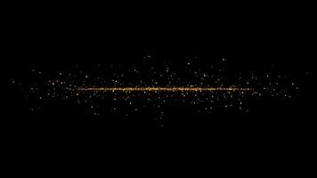 Abstract animation glow golden particles spark on black background video