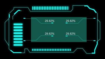 Futuristic HUD Interface Screen and Data Display timer animation Isolated on Black Background video