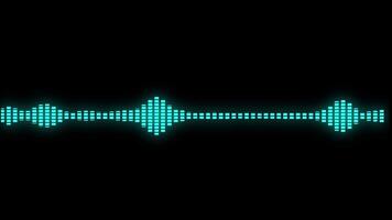 Audio waveform spectrum, seamless loop sound wave animation Isolated on Black Background video