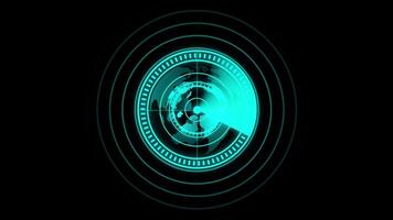 Technology device radar, scan data communication system animation Isolated on Black Background video