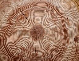 Tree trunk slice showing detailed ring structure. photo