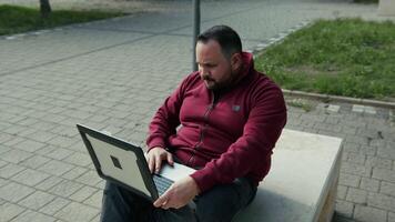 Man Working From The Public Park Doing A Call video