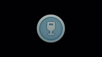 3D Wine Glass Loop Animation - App UI Element video
