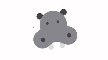 A looping animation of a 3D kawaii hippopotamus. Perfect for UI UX, app mascots, or motion design. video