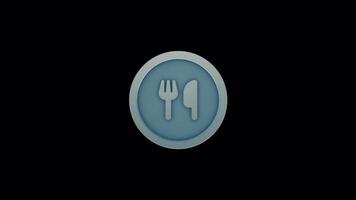animado garfo e colher ciclo - restaurante ui-ux pronto video