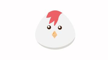 looping animação do uma 3d kawaii frango. perfeito para ui ux, aplicativo mascotes, ou movimento Projeto. video