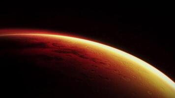 Planet Mars rotating in space with craters and a thin atmosphere video