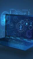 Animated infographic of user identification and access. video