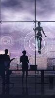 Artificial intelligence leads a presentation in a company. video