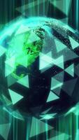 Earth in abstract virtual space, concept of digital technology development video
