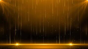 golden stage background with rays light effect video