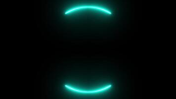 Blue tosca neon light motion animation, rotating and repeating, LED lights with round frame shape on black background, 4k resolution recording. video