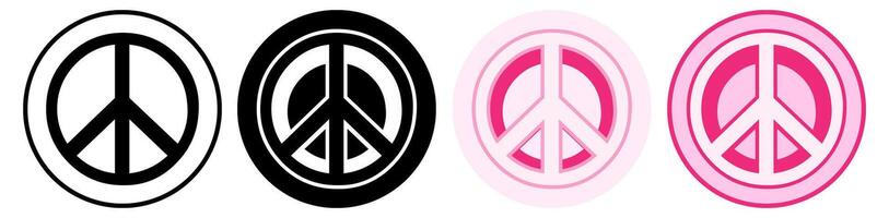 Set trendy Peace Symbol icon pictogram illustration vector