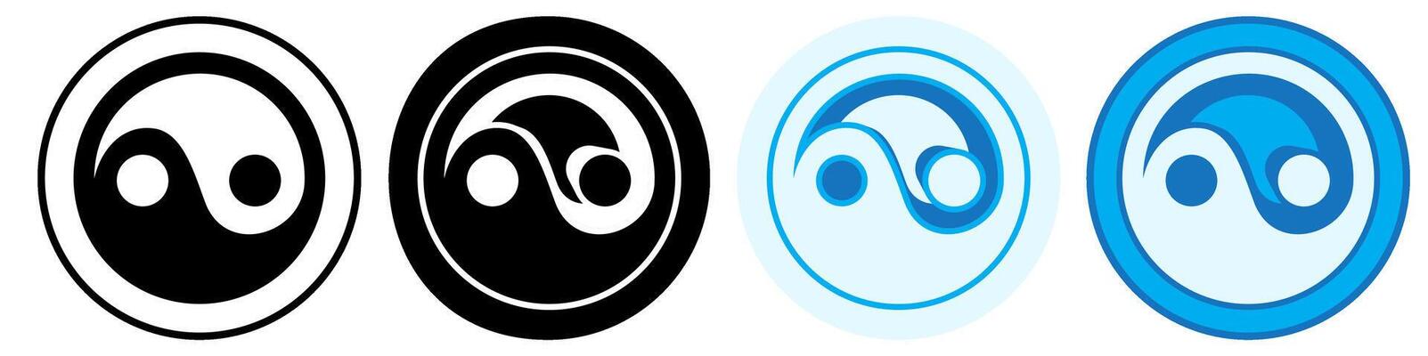 Set Trendy yin and yang Symbol icon pictogram illustration