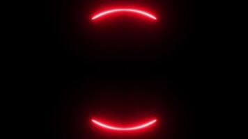 Red neon light motion animation, rotating and repeating, LED lights with round frame shape on black background, 4k resolution footage. video