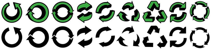 Set collections Recycle circular arrow icon. refresh sign reload symbol design illustration vector