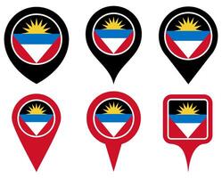 set Location pin bermuda flag icon. Country location symbol Map markers design template illustration vector