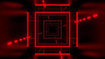Red and White Geometric Neon Rotating Design Background VJ Loop in 4K video