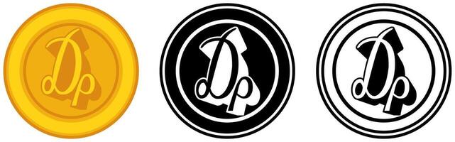 Set drachma coins icon. Greek currency symbol template design illustration vector