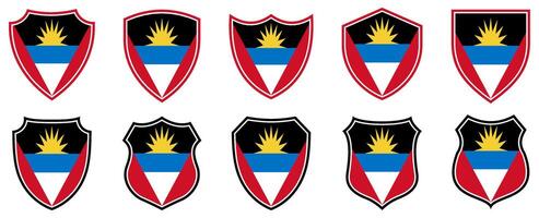 set collections bermuda flag in shield badge icon. bermuda flag symbol of powerful country. bermuda independence day emblem label sticker design template illustration vector