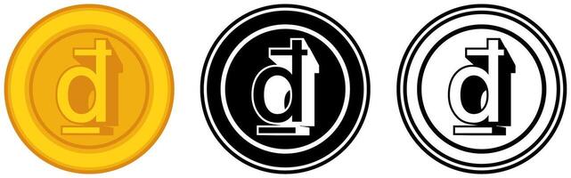 Set Dong coins icon. vietnam currency symbol template design illustration vector