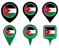 set Location pin jordan flag icon. Country location symbol Map markers design template illustration vector