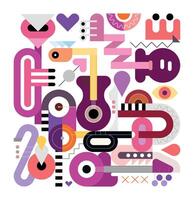 Musical Instruments Design On A White Background vector