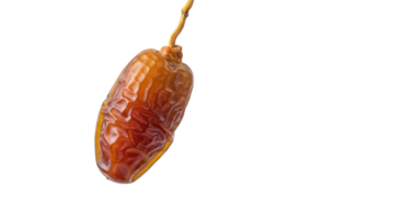 Single date suspended with detailed texture isolated on transparent background, Ramadan Vibes png