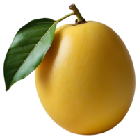 Fresh Yellow Mango with Leaf High-Resolution with Transparent Background png