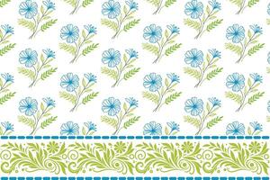 hand drawn border. floral pattern sketch. textile embroidery repeat. one line petal design. seamless botanical elements. modern outline texture vector