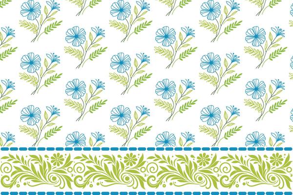 hand drawn border. floral pattern sketch. textile embroidery repeat. one line petal design. seamless botanical elements. modern outline texture