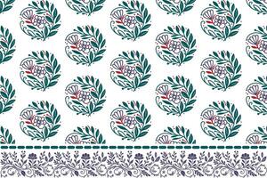 floral embroidery repeat. seamless border pattern. one line hand drawn petals. botanical sketch artwork. textile design texture. outline minimal elements vector