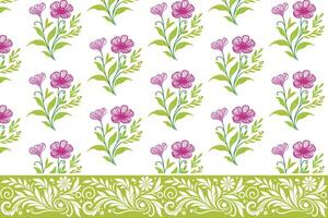 outline texture sketch. seamless embroidery design. floral pattern border. one line petal elements. textile hand drawn artwork. modern botanical repeat vector