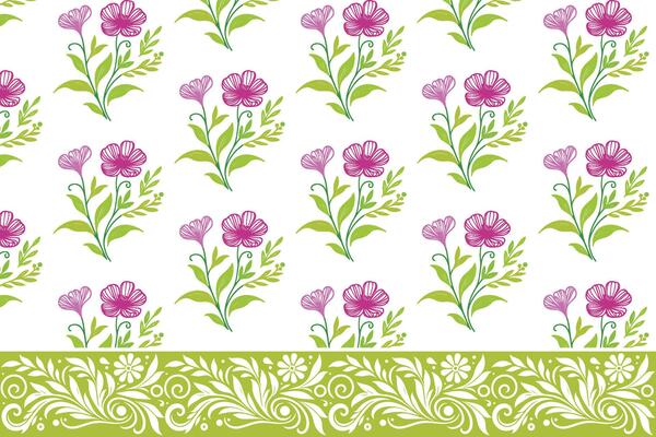 outline texture sketch. seamless embroidery design. floral pattern border. one line petal elements. textile hand drawn artwork. modern botanical repeat