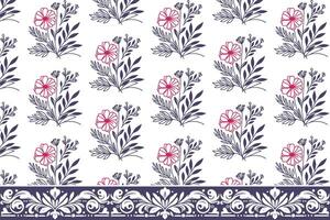 petal repeat pattern. seamless floral embroidery. one line sketch design. border textile artwork. modern outline texture. hand drawn botanical elements vector