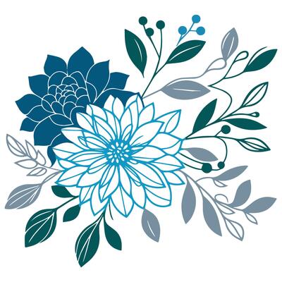 Floral line pattern. Botanical outline design. Minimalist flowers artwork. Fine print cushion art. Contemporary floral sketch.