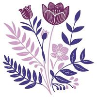 Floral sketch pattern. Minimalist botanical design. Hand drawn flowers. One line floral artwork. Fine print cushion pattern. vector