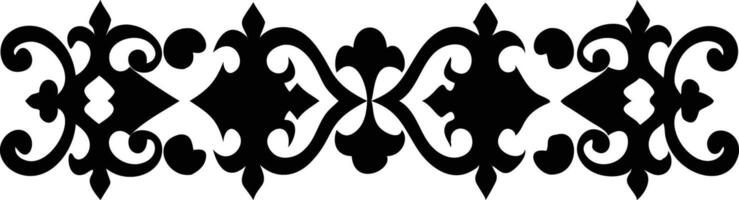 Black vintage ornament pattern symmetrically repeating against a white backdrop displays intricate details vector